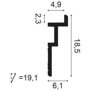 Listwa sufitowa zdobiona C396 18,5x6,1x200cm Orac