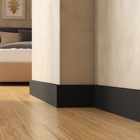 Listwa przypodłogowa PF100B Czarny 10x1,5x240cm Mardom
