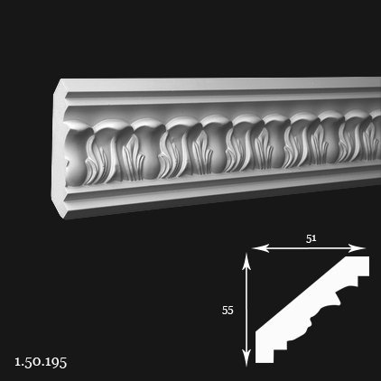 Listwa sufitowa 1.50.195 5,1x5,5x200cm Europlast