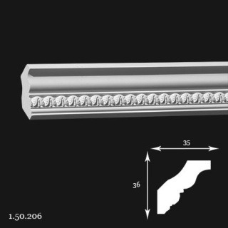 Listwa sufitowa 1.50.206 3,6x3,5x200cm Europlast
