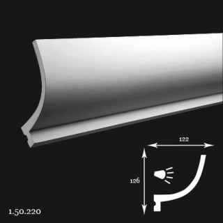 Listwa sufitowa 1.50.220 12,6x12,2x200cm Europlast