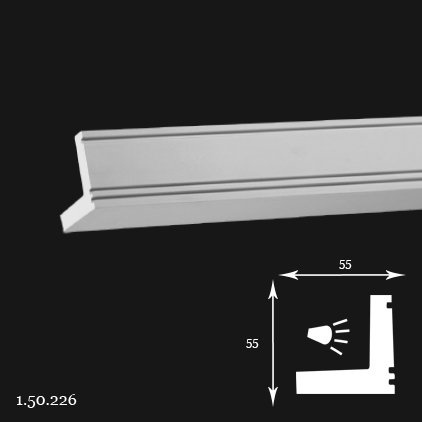 Listwa sufitowa 1.50.226 5,5x5,5x200cm Europlast