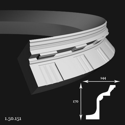 Listwa sufitowa elastyczna 1.50.151F 17x14,4x200cm Europlast
