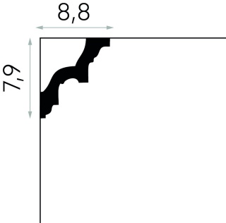Listwa sufitowa zdobiona MDA002 7,9x8,8x200cm Mardom