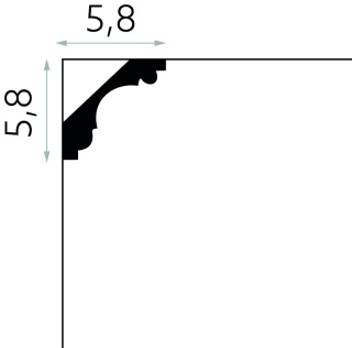 Listwa sufitowa zdobiona MDA005 5,8x5,8x200cm Mardom