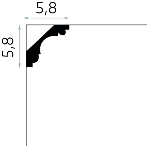 Listwa sufitowa zdobiona MDA005 5,8x5,8x200cm Mardom
