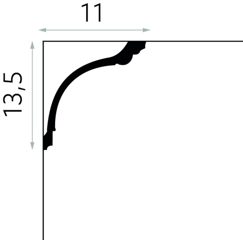 Listwa sufitowa zdobiona MDA040 13,5x11x200cm Mardom