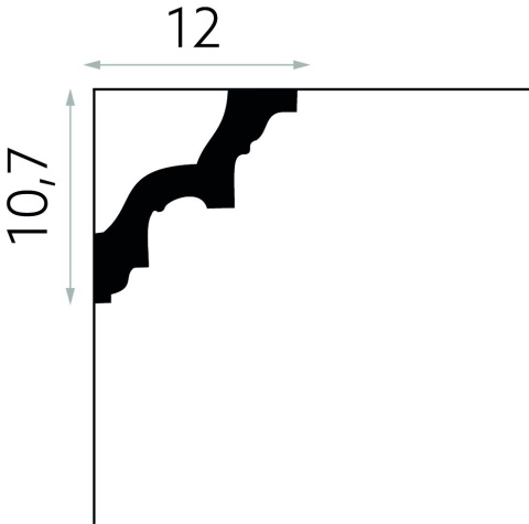 Listwa sufitowa zdobiona MDA046 10,7x12x200cm Mardom