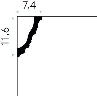 Listwa sufitowa zdobiona MDA098 11,6x7,4x200cm Mardom