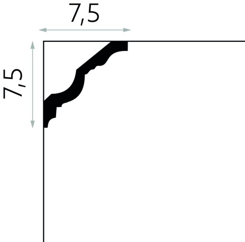 Listwa sufitowa zdobiona MDA106 7,5x7,5x200cm Mardom