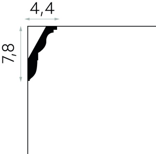 Listwa sufitowa zdobiona MDA212 7,8x4,4x200cm Mardom
