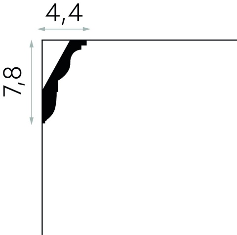 Listwa sufitowa zdobiona MDA212 7,8x4,4x200cm Mardom