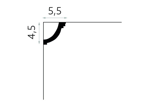 Listwa sufitowa gładka MDB063 4,5x5,5x200cm Mardom