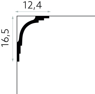 Listwa sufitowa gładka MDB104 16,5x12,4x200cm Mardom