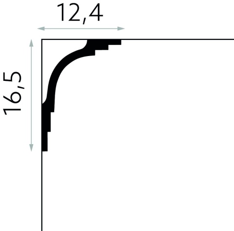 Listwa sufitowa gładka MDB104 16,5x12,4x200cm Mardom