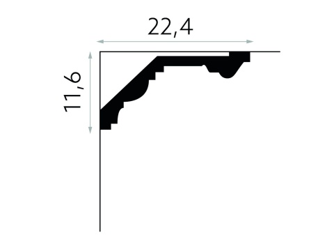 Listwa sufitowa gładka MDB121 11,6x22,4x200cm Mardom