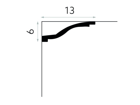 Listwa sufitowa gładka MDB127 6x13x200cm Mardom