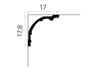 Listwa sufitowa gładka MDB128 17x17,8x200cm Mardom