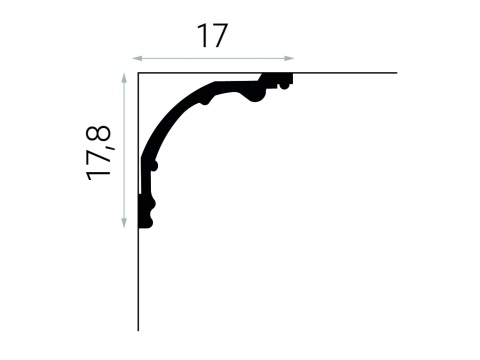 Listwa sufitowa gładka MDB128 17x17,8x200cm Mardom