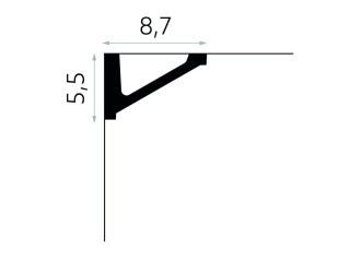 Listwa sufitowa gładka MDB132 5,5x8,7x200cm 5,5x8,7x200cm Mardom