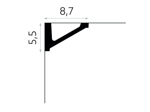 Listwa sufitowa gładka MDB132 5,5x8,7x200cm 5,5x8,7x200cm Mardom