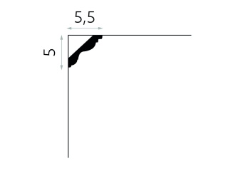 Listwa sufitowa gładka MDB147 5x5,5x200cm Mardom