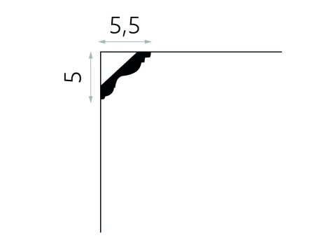 Listwa sufitowa gładka MDB147 5x5,5x200cm Mardom