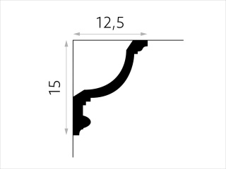 Listwa sufitowa gładka MDB154 15x12,5x200cm Mardom