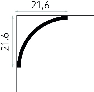 Listwa sufitowa gładka MDB155 21,6x21,6x200cm 21,6x21,6x200cm Mardom