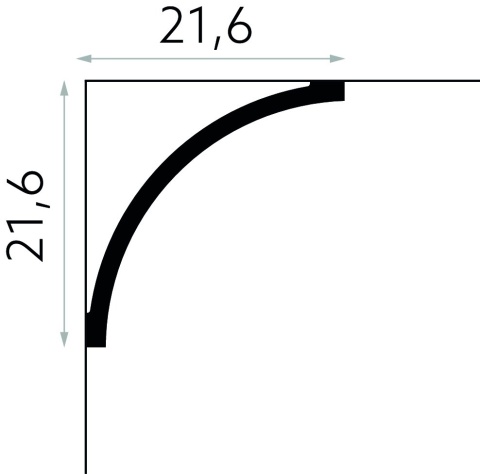 Listwa sufitowa gładka MDB155 21,6x21,6x200cm 21,6x21,6x200cm Mardom