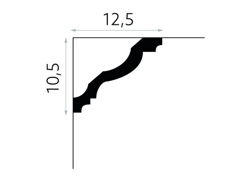 Listwa sufitowa gładka MDB158 10,5x12,5x200cm 10,5x12,5x200cm Mardom