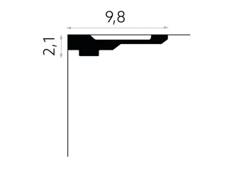 Listwa sufitowa gładka MDB165 2,1x9,8x200cm 2,1x9,8x200cm Mardom