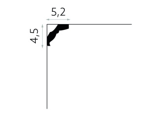Listwa sufitowa gładka MDB174 4,9x5,2x200cm 4,9x5,2x200cm Mardom