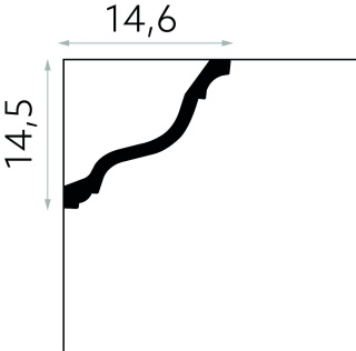 Listwa sufitowa gładka MDB214 14,5x14,6x200cm 14,5x14,6x200cm Mardom
