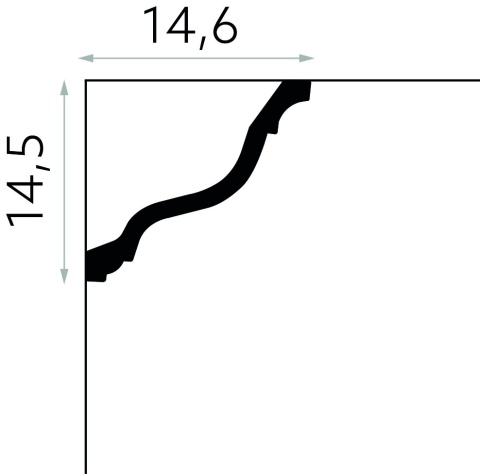 Listwa sufitowa gładka MDB214 14,5x14,6x200cm 14,5x14,6x200cm Mardom