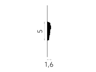 Listwa sufitowa zdobiona MDC255 5x1,6x200cm Mardom