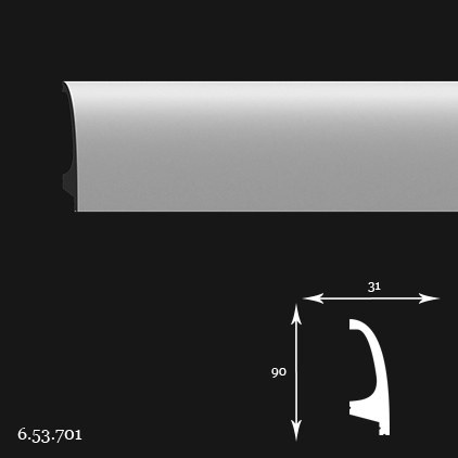 Listwa przypodłogowa 6.53.701 9x3,1x200cm Europlast