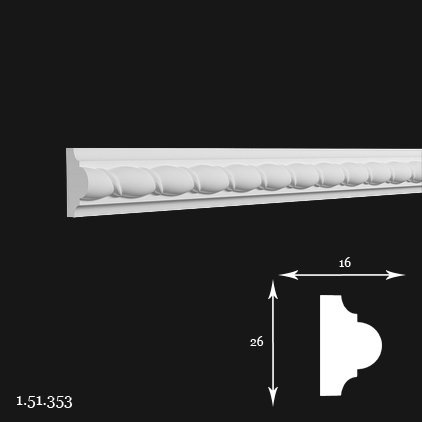 Listwa ścienna 1.51.353 2,6x1,6x200cm Europlast
