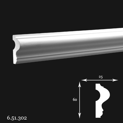 Listwa ścienna 6.51.302 6x2,5x200cm Europlast