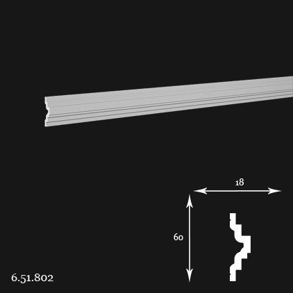 Listwa ścienna 6.51.802 6x1,8x200cm Europlast