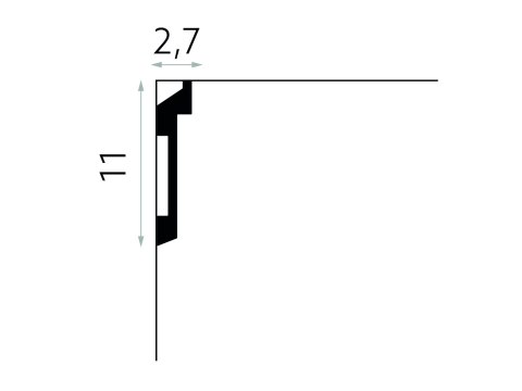 Listwa wielofunkcyjna MD025 11x2,7x200cm Mardom