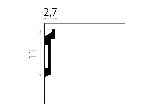 Listwa wielofunkcyjna MD025 11x2,7x200cm Mardom