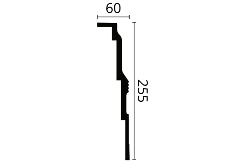 Listwa sufitowa gładka AD21 25,5x6x200cm Noël & Marquet