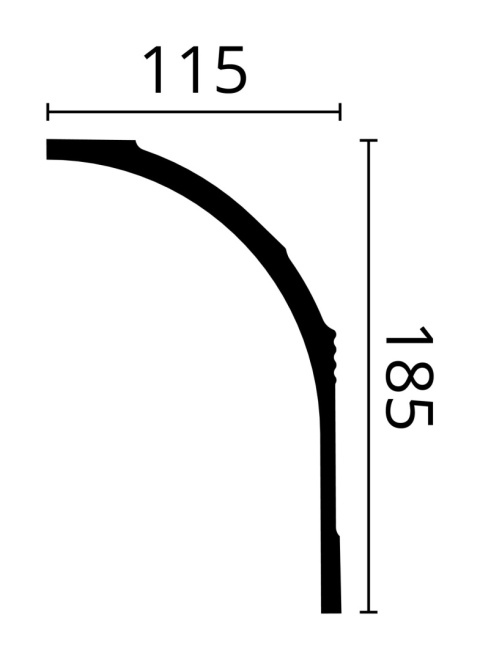 Listwa sufitowa gładka AD23 18,5x11,5x200cm Noël & Marquet