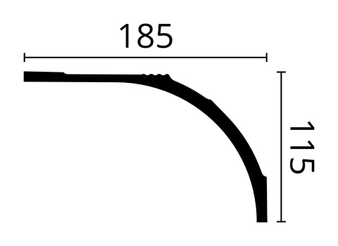 Listwa sufitowa gładka AD23 18,5x11,5x200cm Noël & Marquet