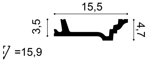 Listwa sufitowa gładka C305 4,7x15,5x200cm Orac