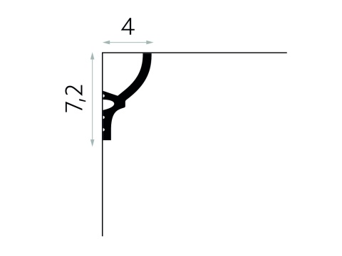 Listwa sufitowa gładka MD070 7,2x4x200cm Mardom
