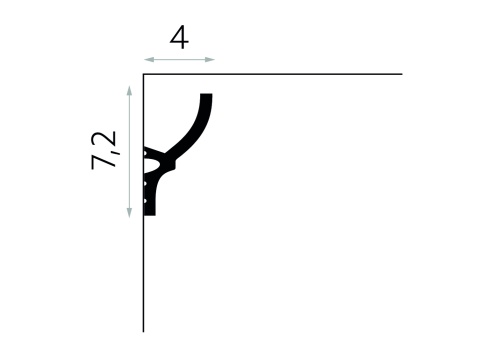 Listwa sufitowa gładka MD070 7,2x4x200cm Mardom
