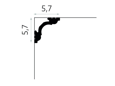 Listwa sufitowa gładka MD106 5,7x5,7x200cm Mardom