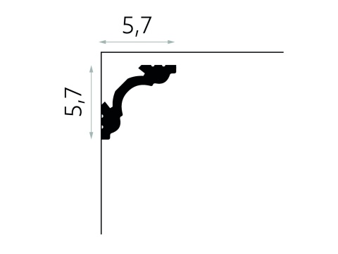 Listwa sufitowa gładka MD106 5,7x5,7x200cm Mardom
